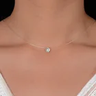 Модное прозрачное ожерелье с кулоном на леске с 6 кристаллами из циркона, эластичное ожерелье для женщин и девочек, подарочные украшения