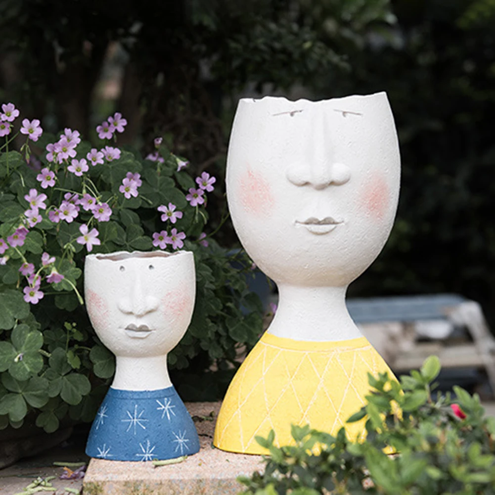 Цветочный горшок с художественным портретом ваза скульптура из смолы