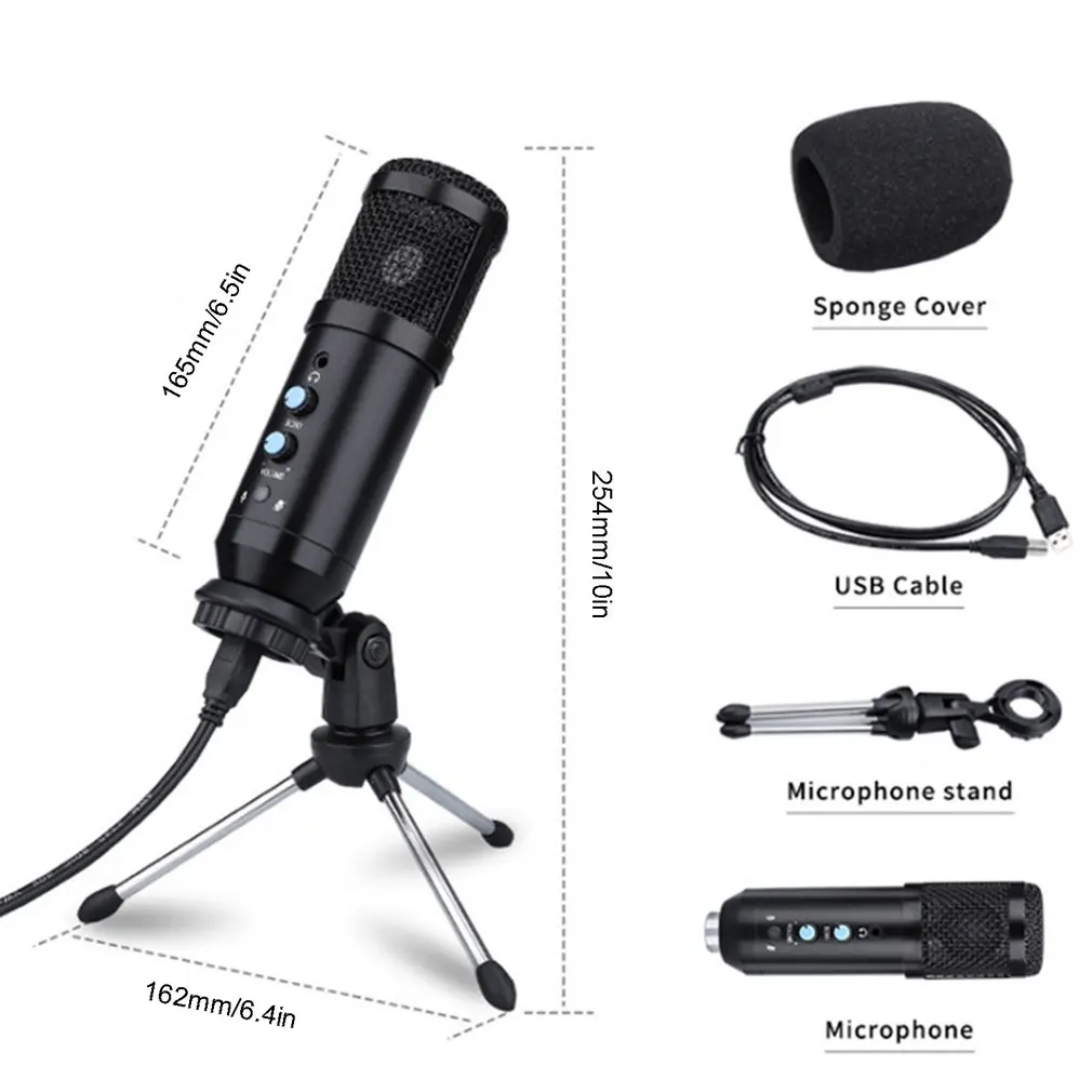 

USB Condenser Microphone Set Professional Cardioid Vocal Studio Microphone For Media Streaming Dubbing Games Home Studios