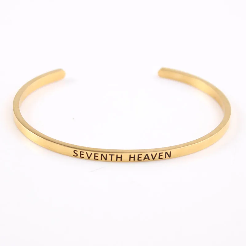 Золото Цвет Нержавеющая сталь манжета любовный браслет Для женщин