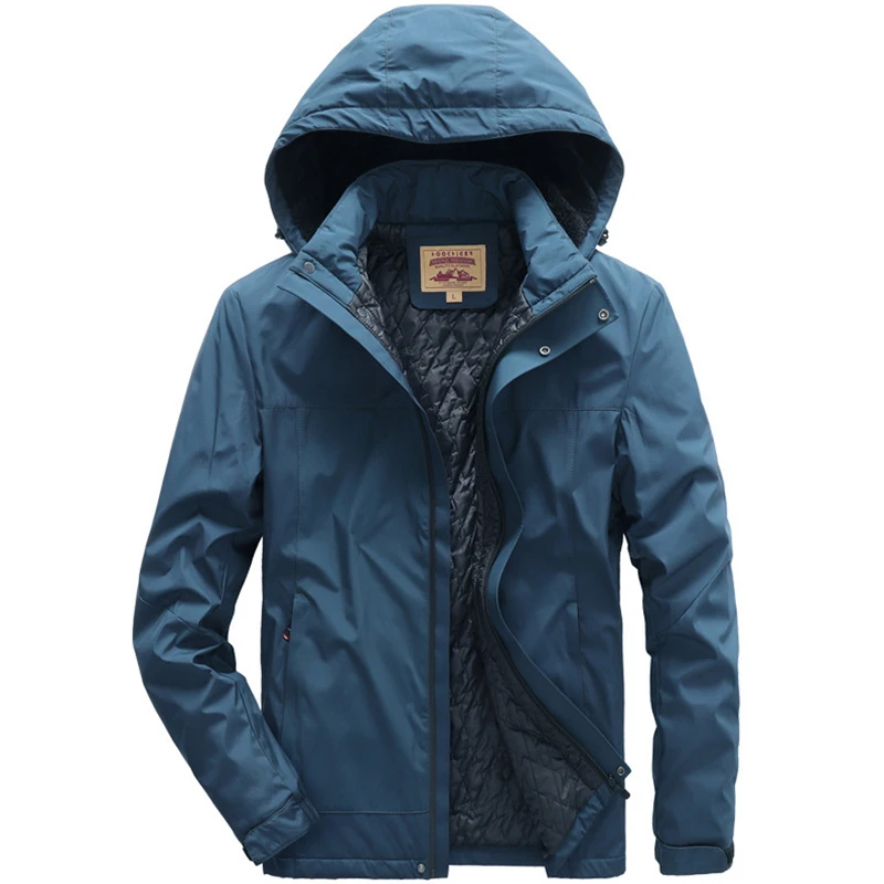 

Jackets Men's Winter Windproof Tops/Waterproof Thicken Warm Large Size Loose Detachable Hooded Jacket/High Quality male Clothing