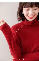 2020 new fashion high neck pit wool knitted comfortable skin friendly sweater womens fallwinter wear lazy bottoming shirt top