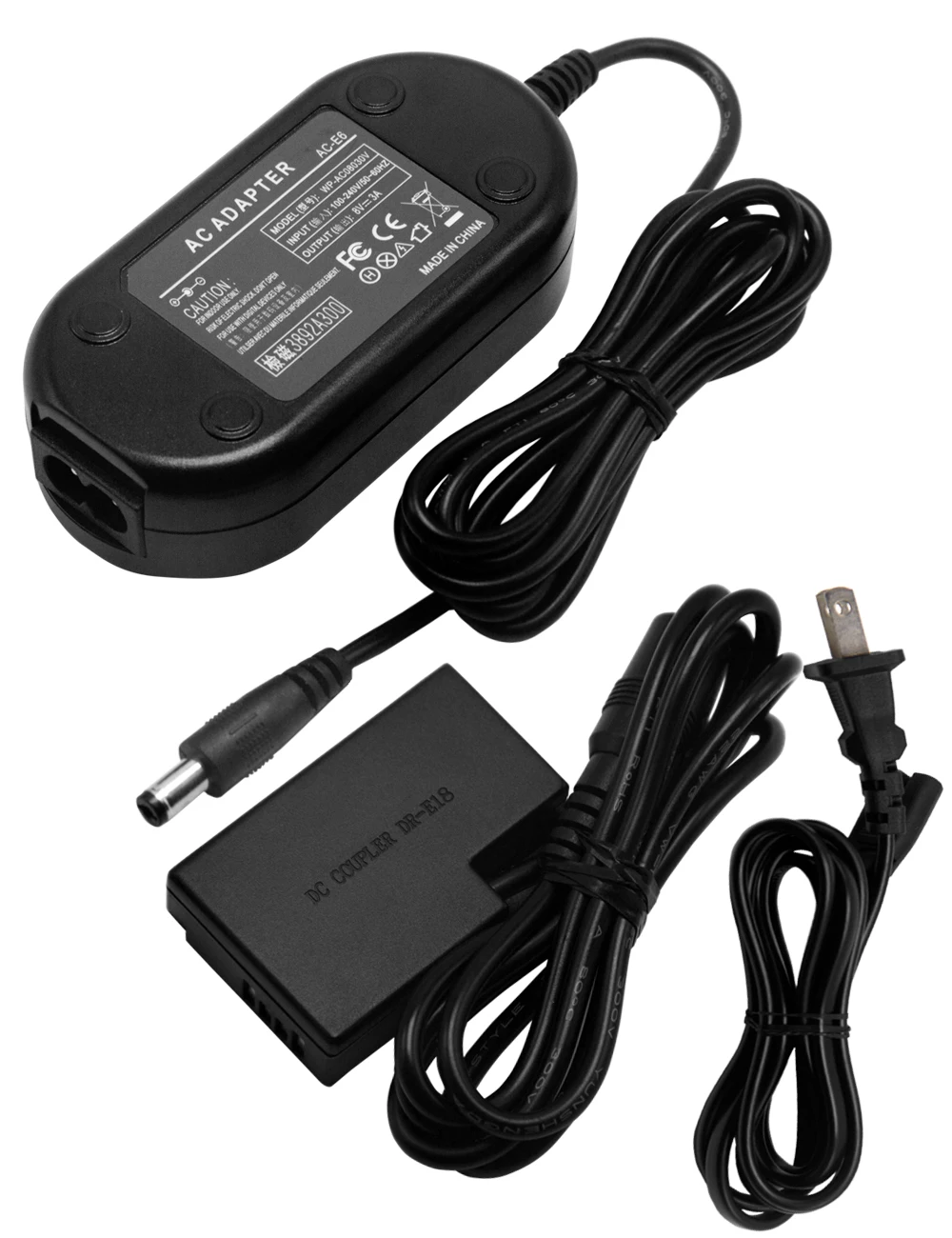 

ACK-E18 AC Power Adapter DR-E18 DC Coupler Charger for Canon EOS Rebel 750D 760D 800D 77D 200D T6i T6s T7i SL2 RP DSLR Cameras