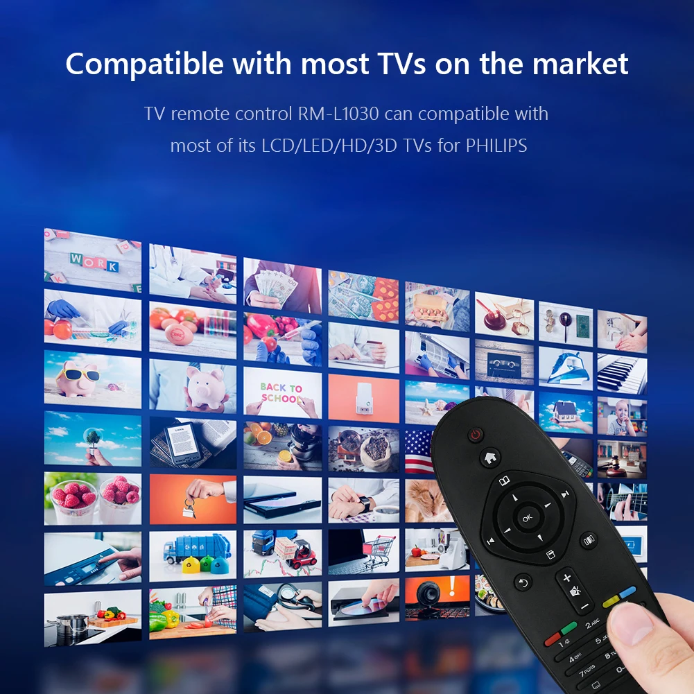 Пульт дистанционного управления подходит для Philips TV Universal Smart LCD LED HD 3D RM L1030 пульт