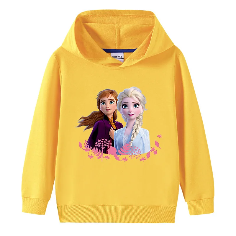 

Frozen Anna Elsa Hooded Windproof Korean Version Sweater Cotton Autumn Winter Spring Child Girls Boys Anime Print Fashion Coat