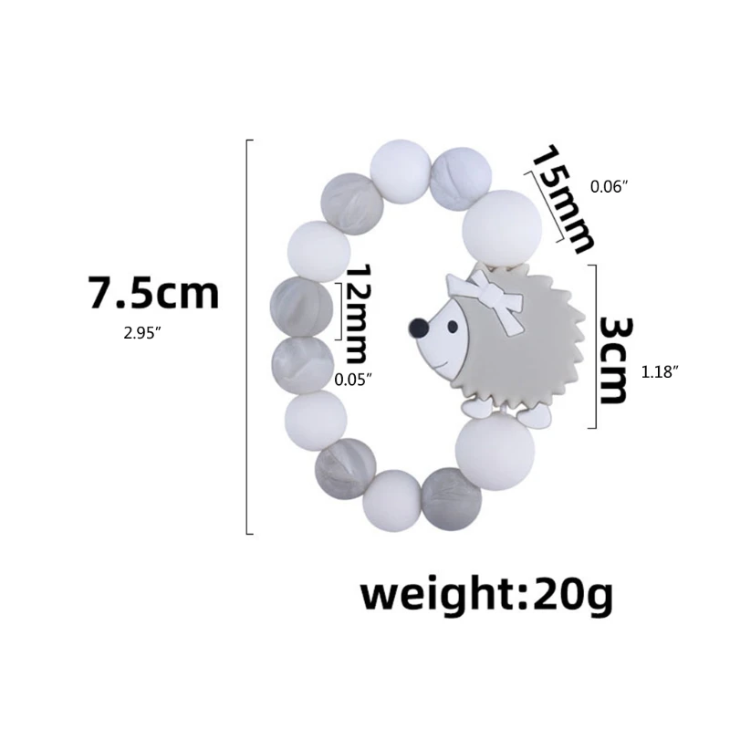 

Cartoon Animal Baby Silicone Teether Beads Bracelet BPA Free Teething Toys Newborn Infants Chewing Nursing Soother Molar