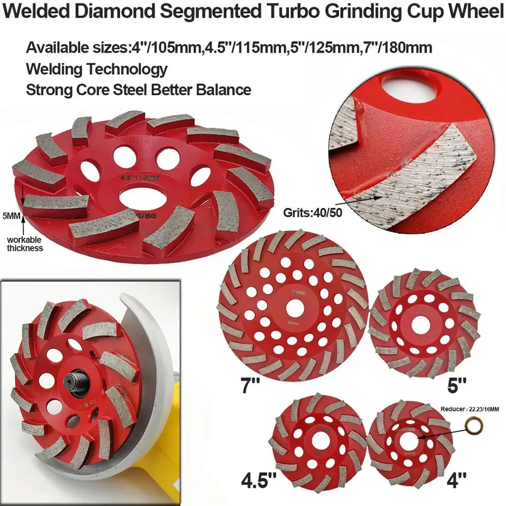 DIATOOL Diameter 4&quot/100mm Diamond Grinding Cup Wheel For Concrete Disc Segmented Turbo Type|4 grinding wheels|wheels forwheels wheel |