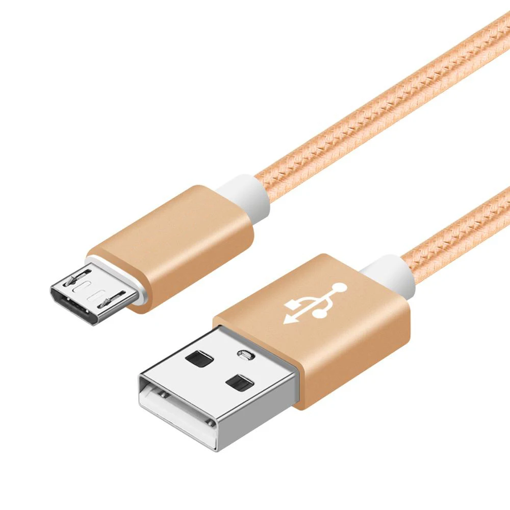 [5 шт. в упаковке] нейлоновый Micro USB кабель VOXLINK алюминиевый зарядный мобильный телефон Android кабели samsung Galaxy htc huawei Xiaomi LG SONY - Цвет: Gold