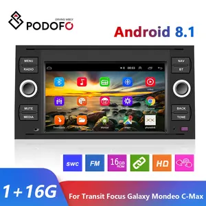 podofo 7 2 din car radio multimedia player android 8 1 2 din gps autoradio for transit fiesta focus galaxy mondeo fusion c max free global shipping