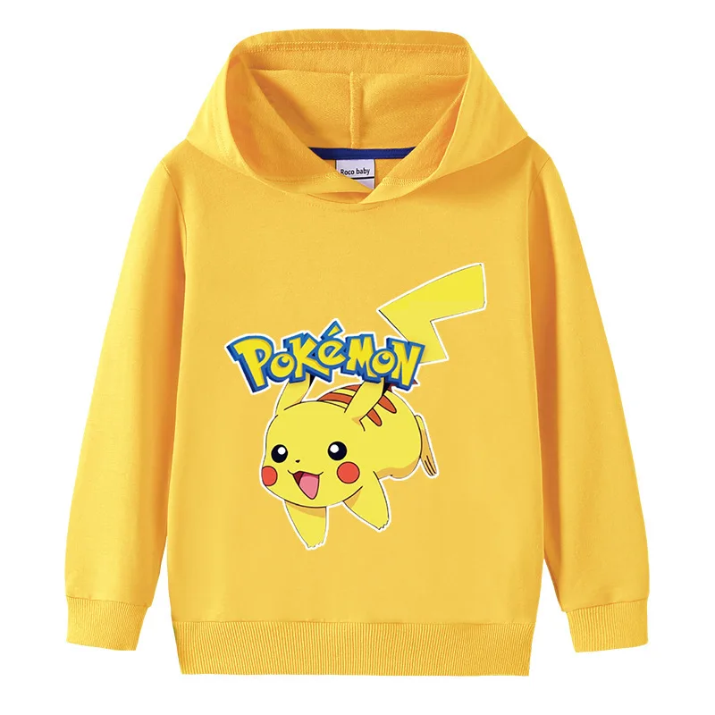 Пикачу Покемон новая детская одежда толстовки для маленьких девочек свитшоты