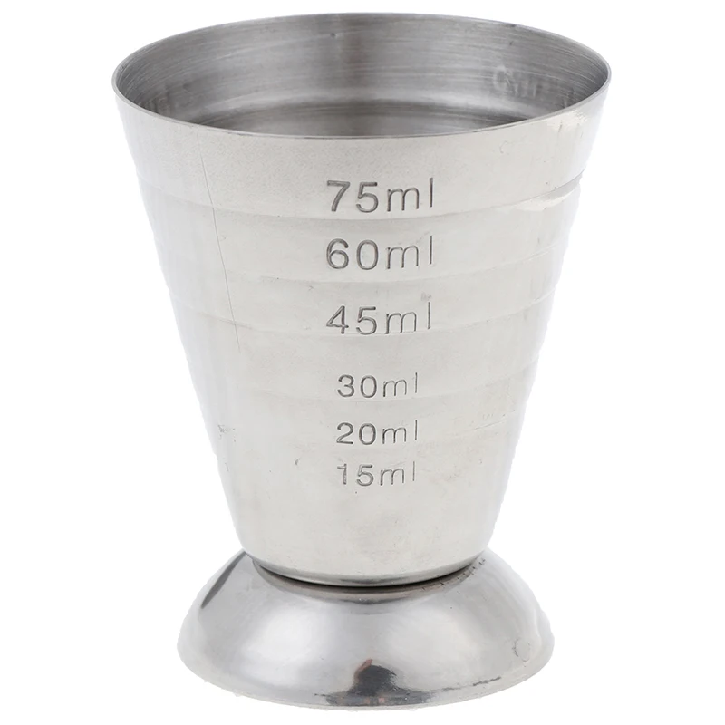 

75ml 3 In 1 Stainless Steel Measuring Cup Cocktail Tools Bar Jigger Cup w/ml/oz Tbsp Measurement Unit for Bars Making