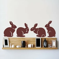 cute 4pcs rabbits animal wall sticker floor door bedroom zoo pet rabbit wall decal living room vinyl decor