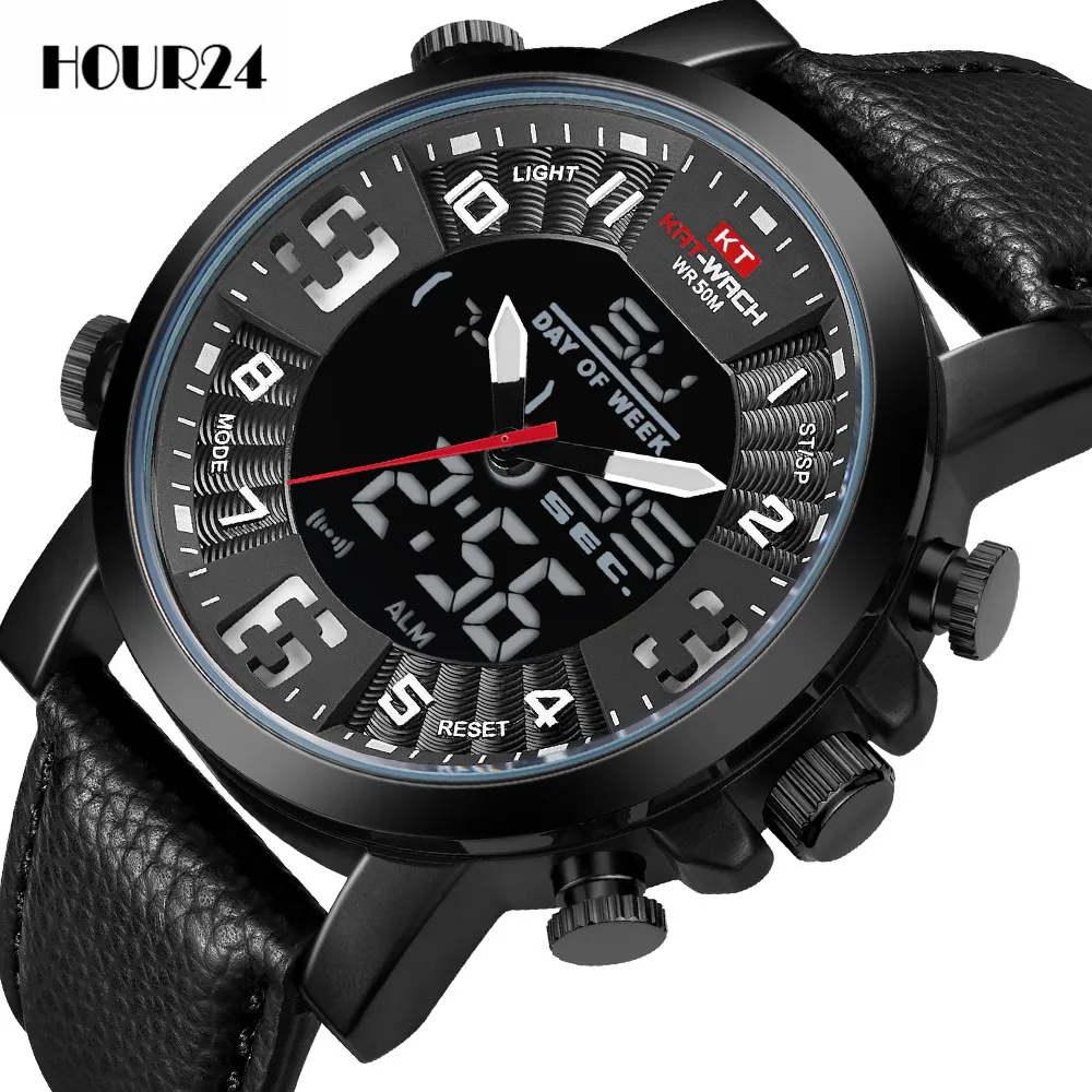 Mens Military Sports Waterproof Watches Luxury Analog Quartz Digital Wrist Watch for Men Bright Backlight LED Watches Male Clock