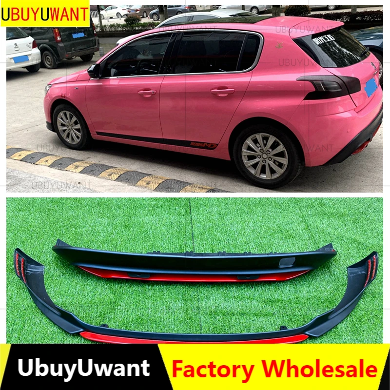 

UBUYUWANT для Peugeot 308, набор для автомобильного переднего и заднего бампера, комплект для кузова, диффузор, дефлектор, спойлер, сплиттер, защита дл...
