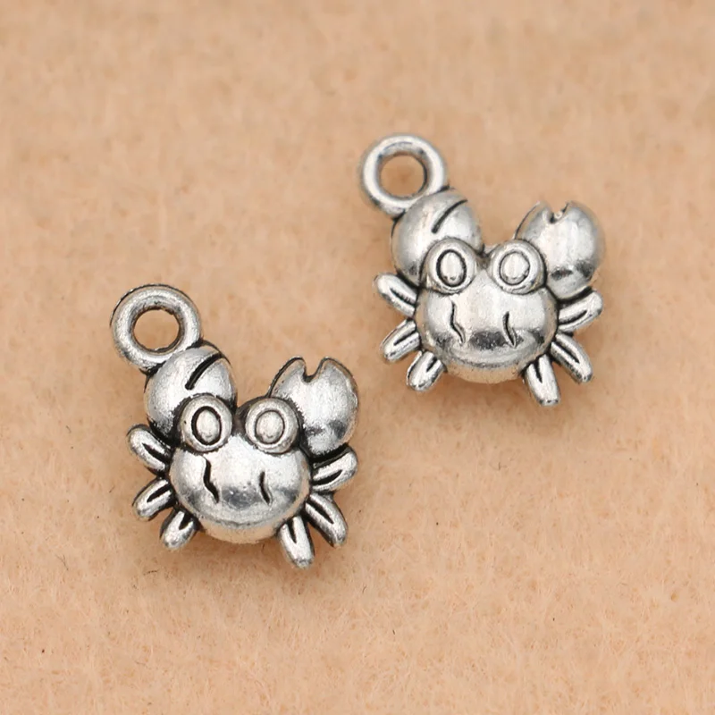 

10pcs Tibetan Silver Plated Crab Charms Pendants For Jewelry Making Bracelet Necklace Accessories Diy Handmade 20x11mm