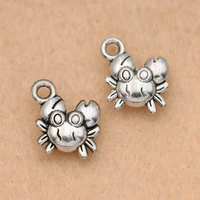 10pcs tibetan silver plated crab charms pendants for jewelry making bracelet necklace accessories diy handmade 20x11mm