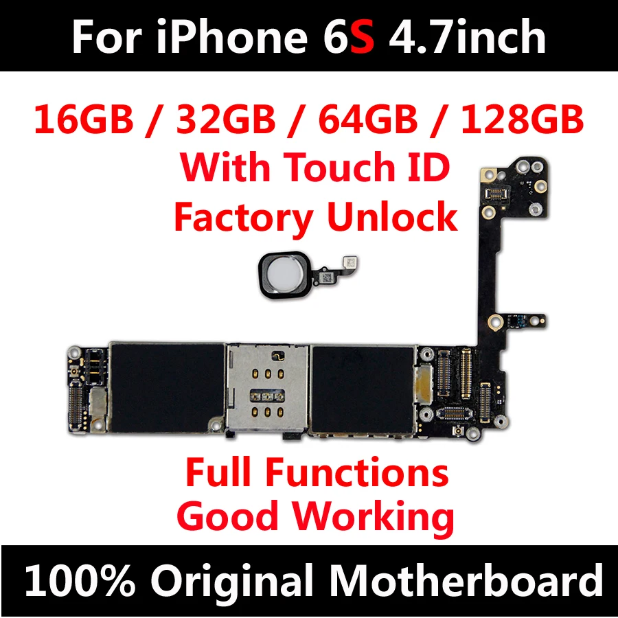 Разблокированная материнская плата для iPhone 6S 4 7 дюймов разблокировать с