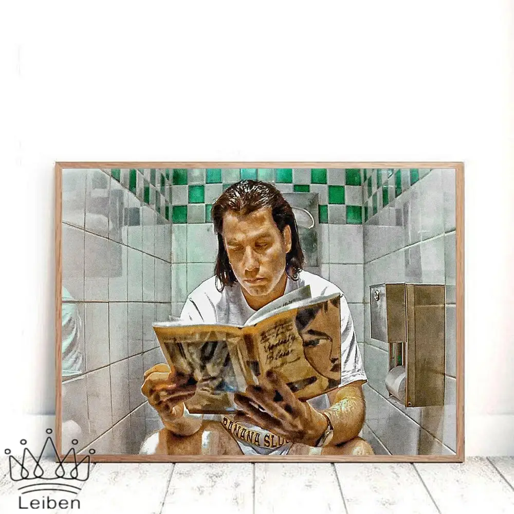 

Pulp Fiction Movie Poster Toilet Wall Art Canvas Painting Nordic Abstract Funny Picture Modern Toilet Bathroom Home Decoration