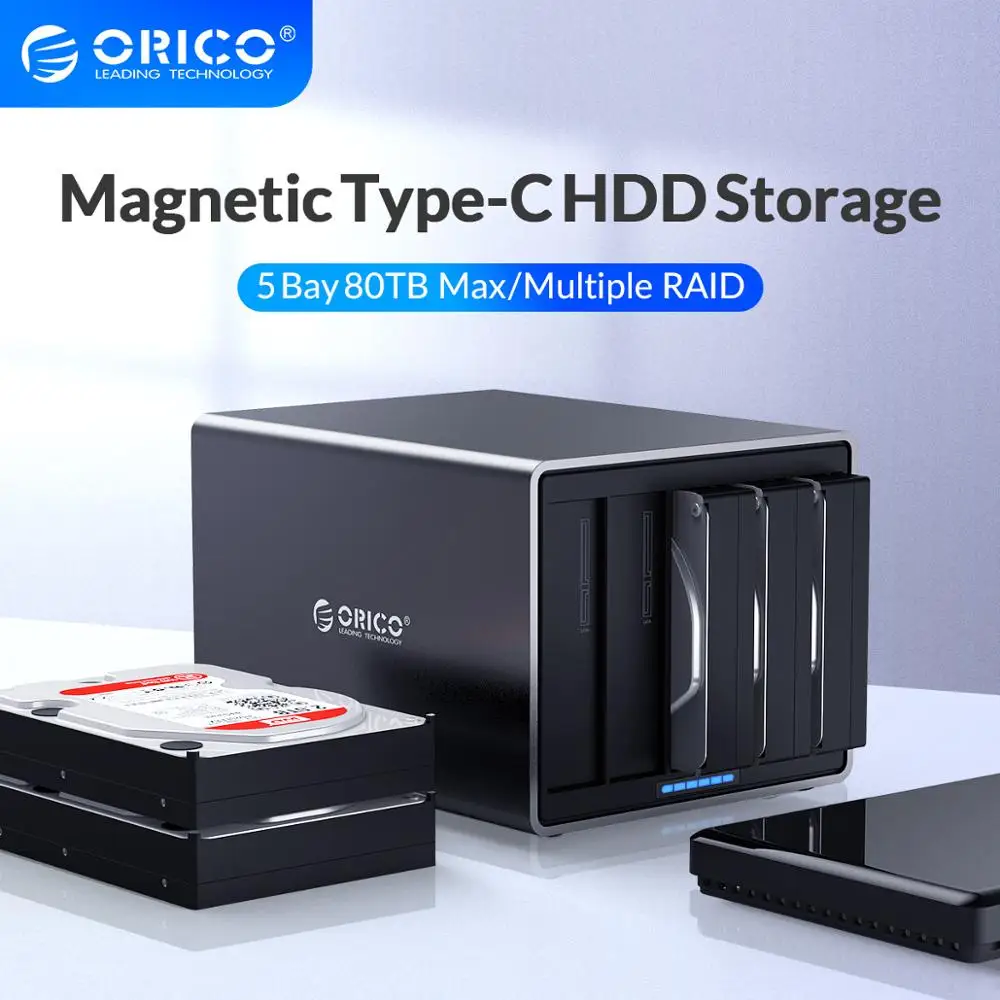 Док-станция ORICO серии NS 3 5 дюйма отсеков Type-C с RAID HDD поддержка 80 ТБ Гбит/с UASP чехол