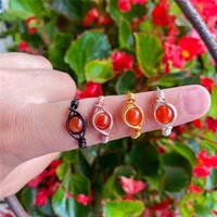handmade copper wire wrapped ring with round carnelian boho style crystal wish jewellry for women teen ring for giftcarnelian