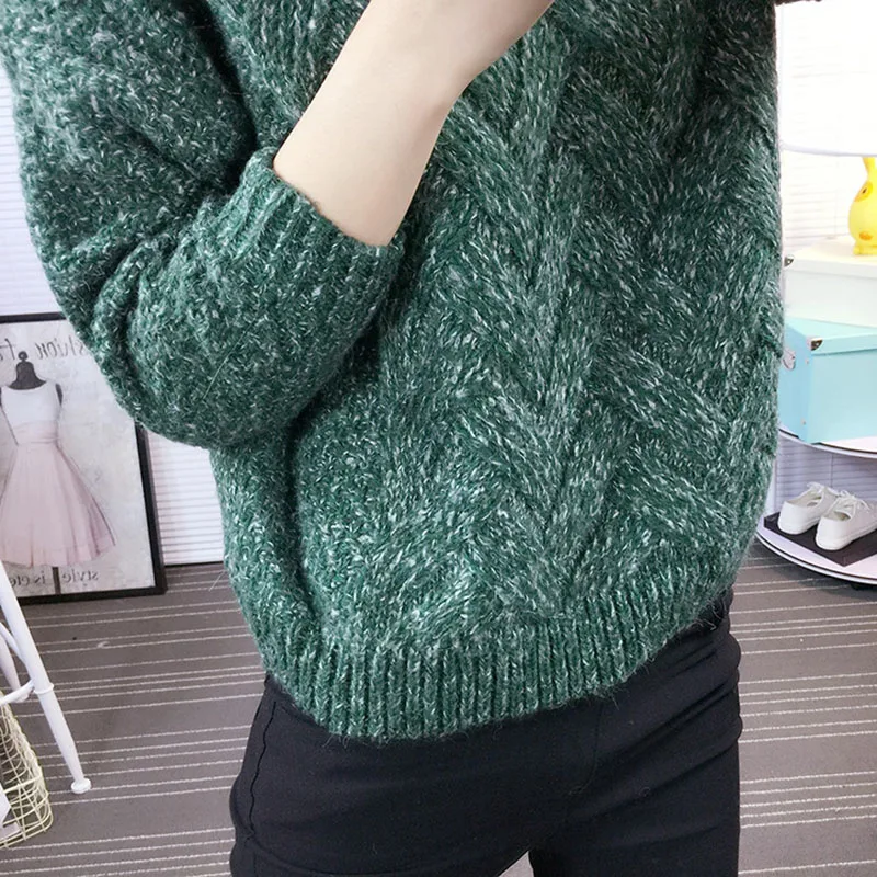 Новинка корейский женский свитер толстый клетчатый тканый пуловер свободный