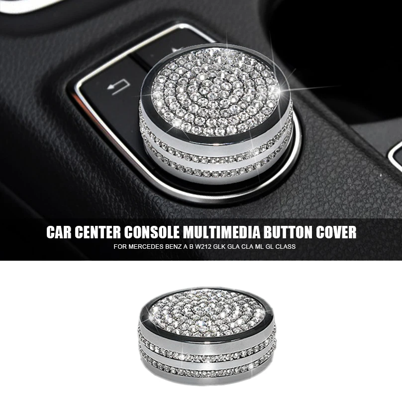 

Diamond Car Center Console Multimedia Button Decoration Trim Cover for Mercedes Benz A B W212 GLK GLA CLA ML GL Class