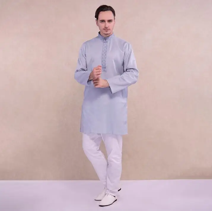 Новые индийские мужские костюмы этнические наборы с вышивкой удобные хлопковые