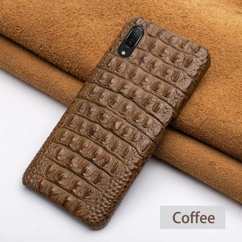 Coffee Чехол для телефона для huawei P20 P30 lite Y9 Y6 P Smart Коврики 10 20 Pro головы крокодила текстура чехол для Honor 8X8 9 10 Lite - Цвет: Coffee