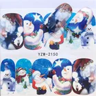 Рождественские наклейки для ногтей, слайдеры с Санта-Клаусом, снеговиком, оленем, декоративные наклейки из фольги, блестящие накладки, 2021