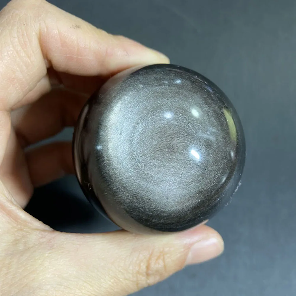 

1Pcs Natural Silver Obsidian Ball Healing Crystal Stone Sphere Energy Minerals Ore For Home Decor
