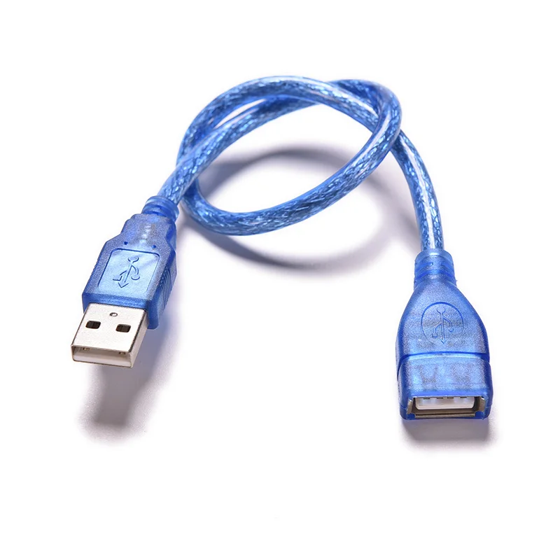 Купи 30cm USB 2.0 Extension Cable USB 2.0 Male To USB 2.0 Female Extension Data Sync Cord Cable Anti-Interference Blue за 109 рублей в магазине AliExpress