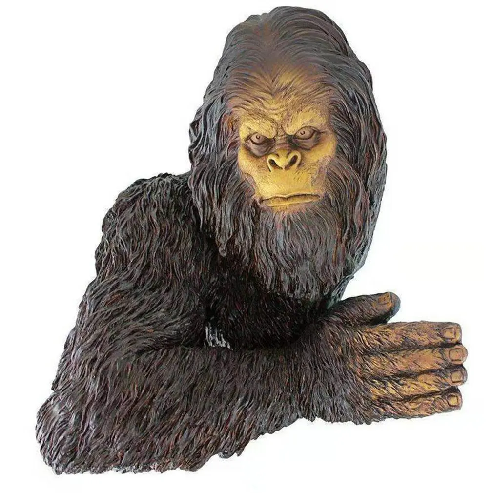 

Bashful Bigfoot Yeti Tree Statue Whimsical Cartoon Orangutan Sculpture Tree Hugger Sasquatch Garden Yard Art Tree Decoration