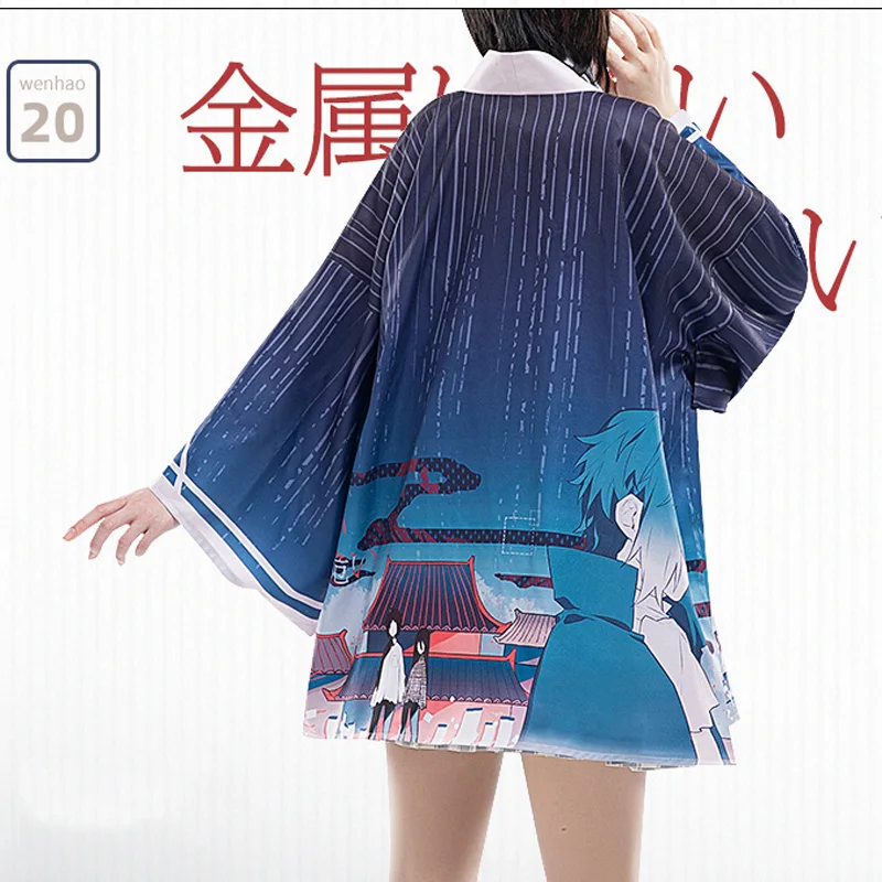 

Anime Bungou Stray Dogs Dazai Osamu Ryunosuke Akutagawa Kimono Haori Cardigan Cosplay Costume Coat Halloween Costume