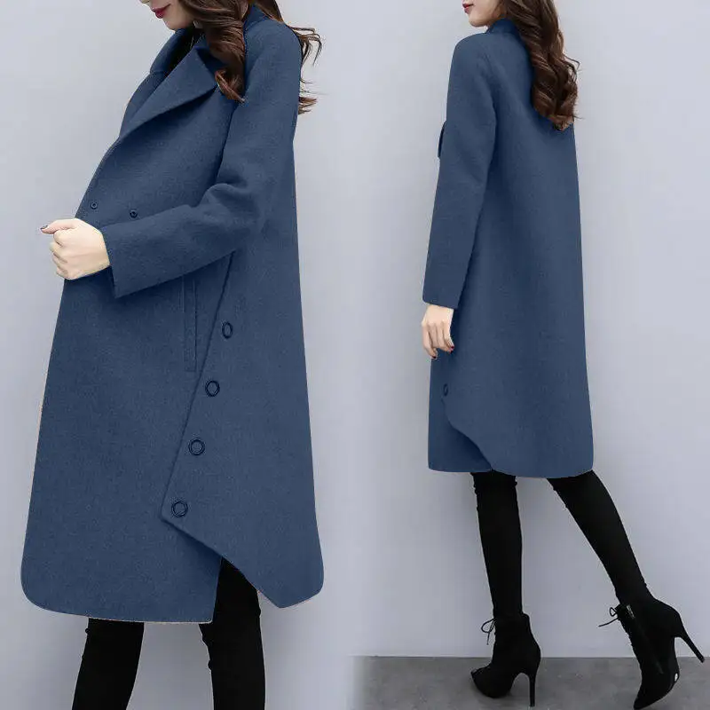 

2020 New High Quality Spring Winter Coat Women Wool Blend Cardigan Jacket Coat Oversize Long Trench Coat Outwear Wool Coat Women