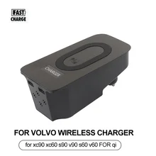 15W Car QI Wireless Charger  FOR VOLVO XC90 S90 V90CC XC60 S60 V60 2018 2022 Charging Plate Wireless Phone Charger Accessories