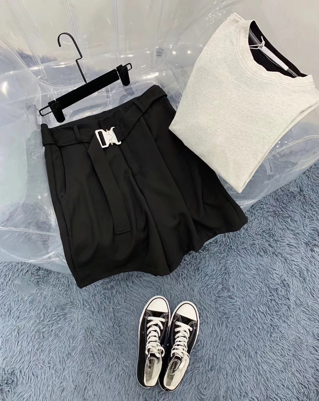 

2021 Spring New Men's Casual Simple Comfortable Zinc Alloy Lock Suit Shorts