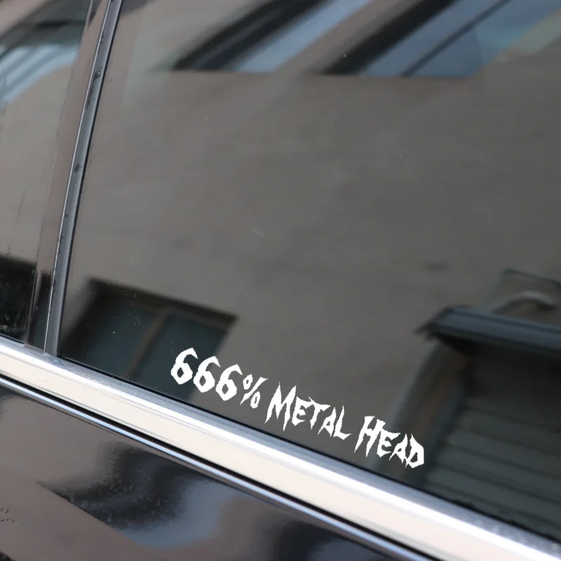 

Creative Car Sticker Fashion 666% METAL HEAD Vinyl Car-styling Graphical Car Window Sticker Decals Black/Silver 16CM*2.8CM