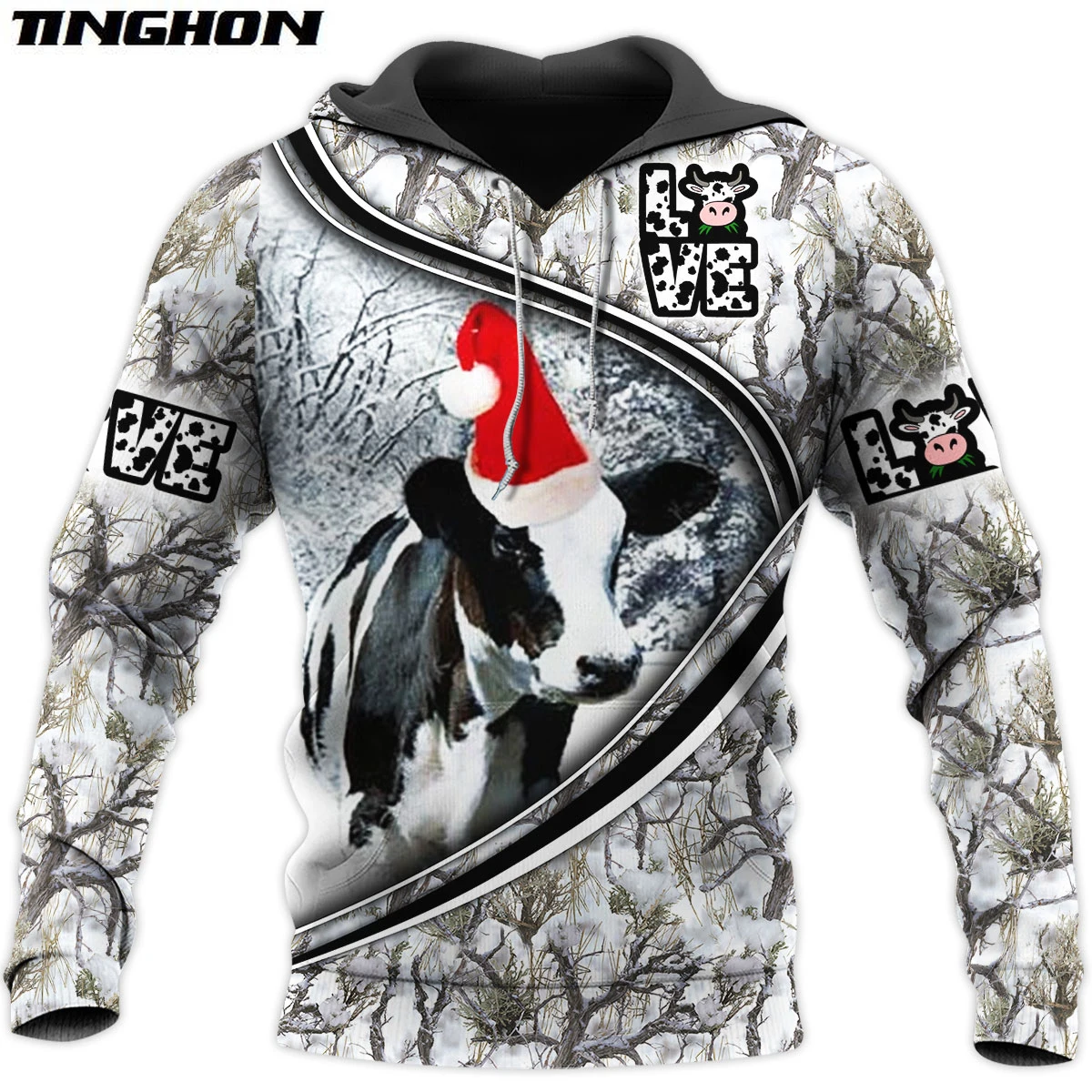 

Autumn Mens Hoodie cute Cow Christmas 3D All Over Printed hoodies and Sweatshirt Unisex Casual Stree Sportswear XY94