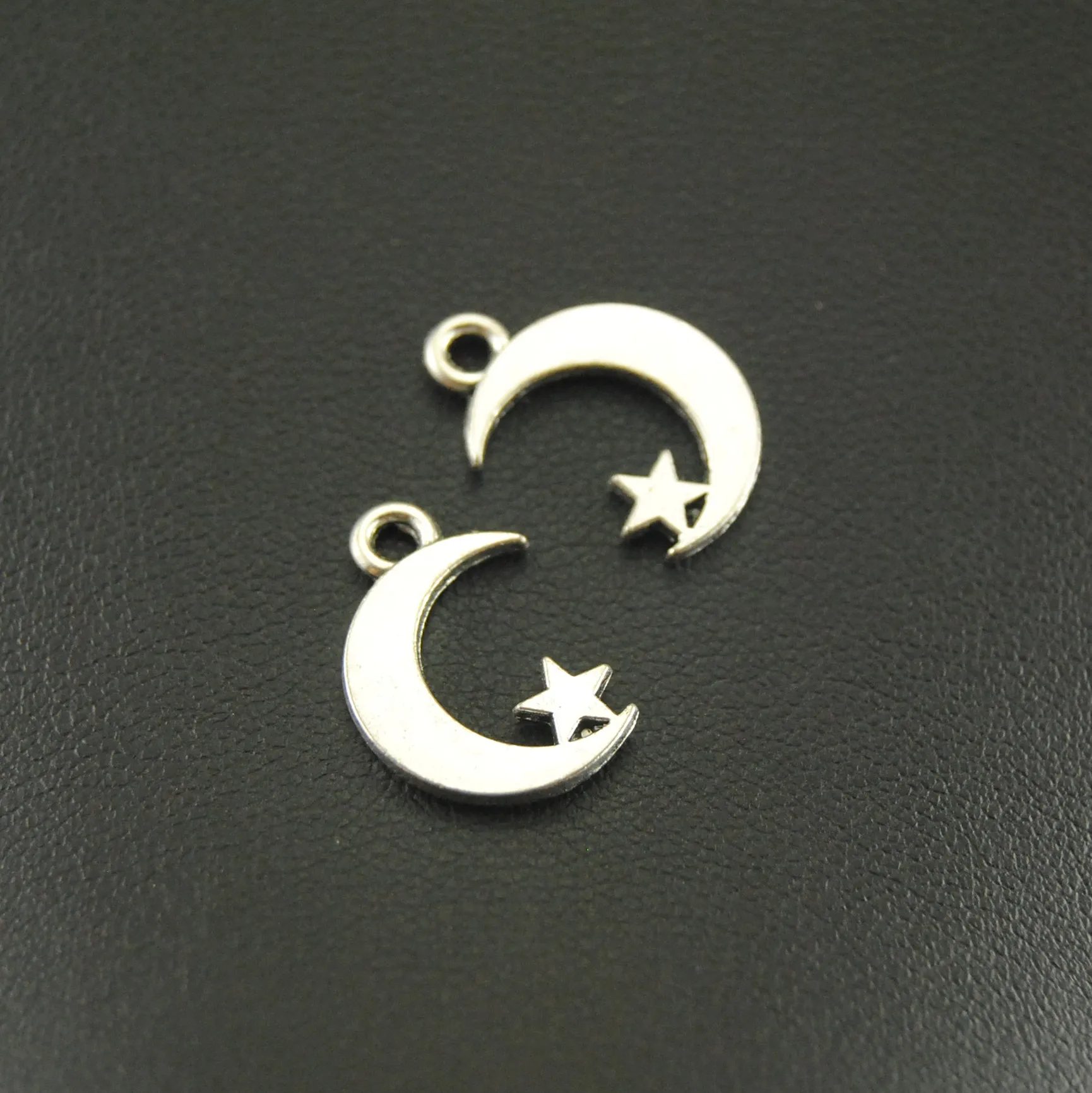 Подвеска серебряная в форме сердца 50 шт.|star charm|antique silvercharm diy |