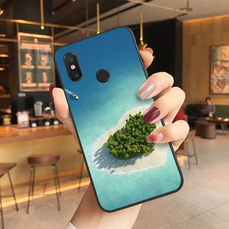 Beach Starfish Blue Sky TPU black Phone Case Shell For Xiaomi Mi 6 6plus 8 8SE 9 9SE 6X Note2 Note3 Coque Shell Mobile Cases