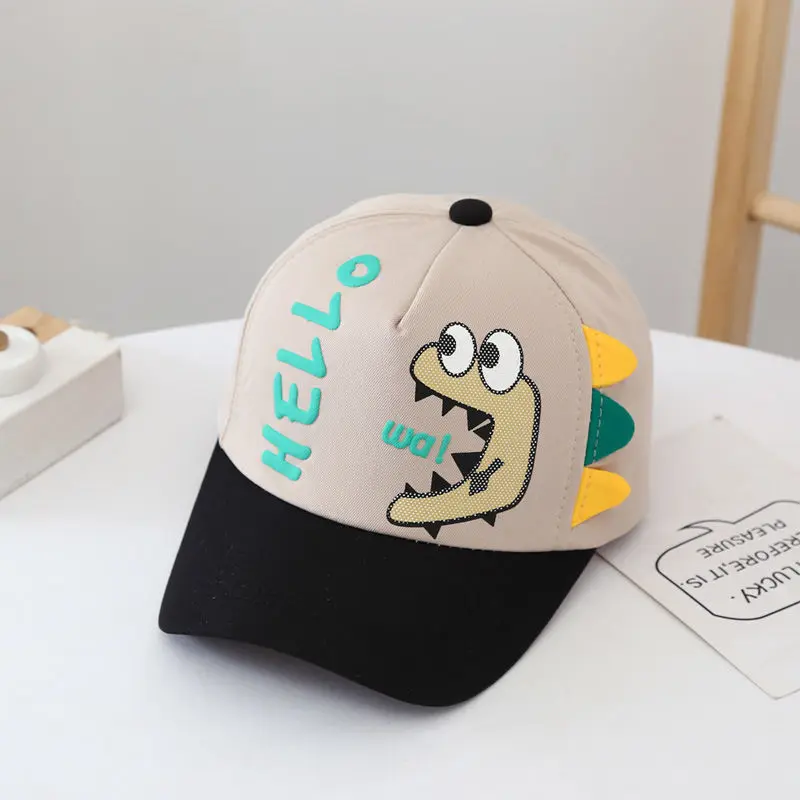 

Children's Baseball Cap Korean Spring and Autumn Boys Cute Dinosaur Baby Caps Fashion Girls Sunscreen Hat Summer