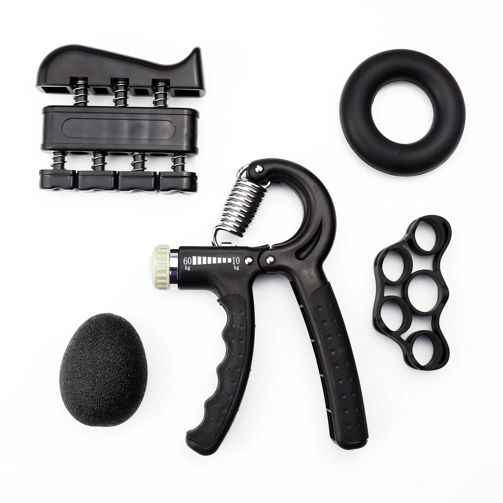 

5PC/Set Gym Fitness Adjustable Hand Grip Set Finger Forearm Strength Muscle Recovery Hand Gripper Exerciser Trainer