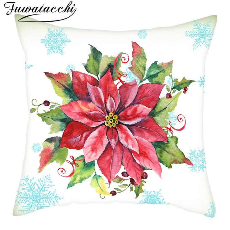 Чехол для подушки с двойной печатью Fuwatacchi чехол в подарок на Рождество дома
