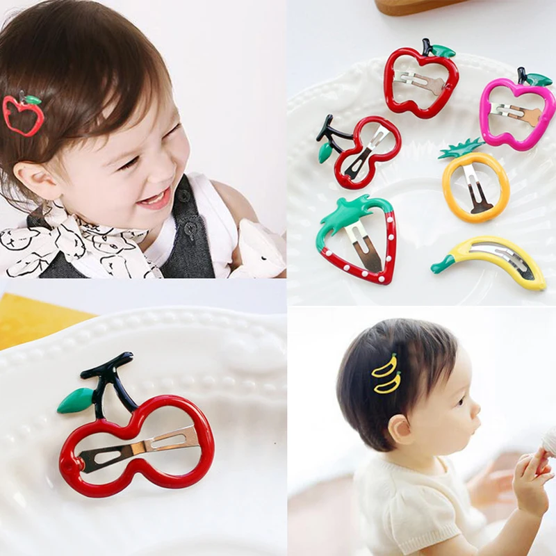 Детские шпильки для волос Мультфильм с изображениями фруктов клубника ананас