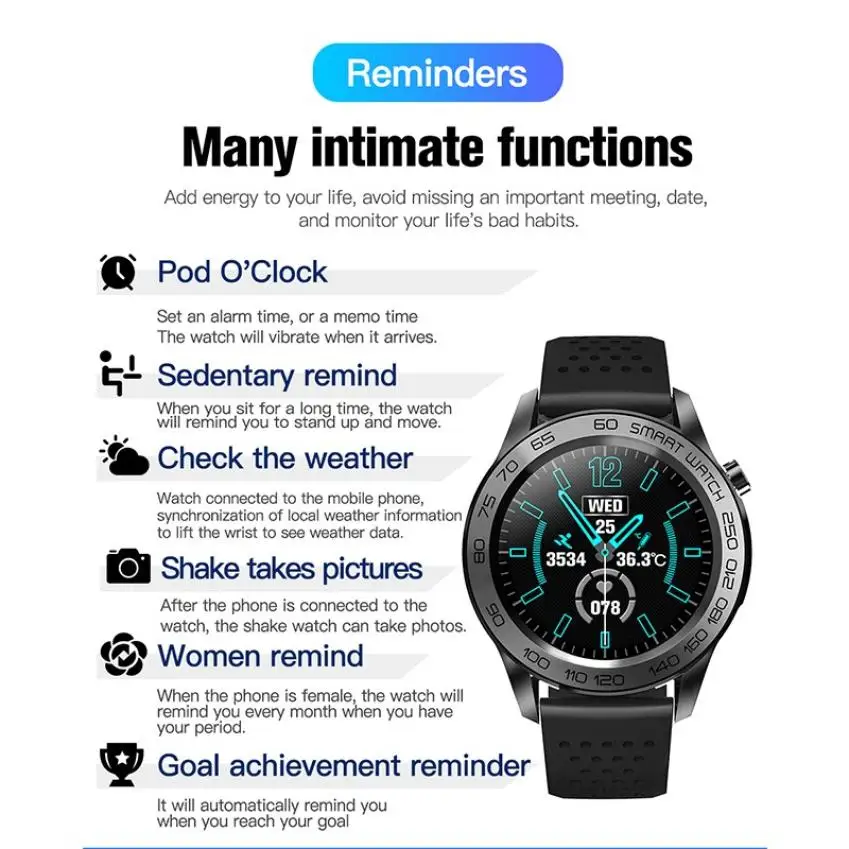 

F22U Bluetooth Sports Smart Watch Body Temperature Heart rate Blood Pressure Monitor GPS Fitness Tracker Waterproof Smartwatch