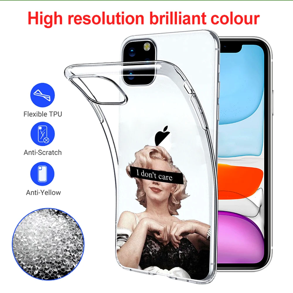 Чехол для iPhone 11 Pro X XR XS Max 6 s 7 8 Plus мягкий прозрачный ТПУ чехол с забавным