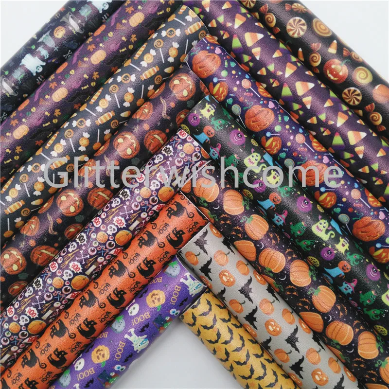 Glitterwishcome 21x29 см искусственная ткань размера A4 для Хэллоуина листы из