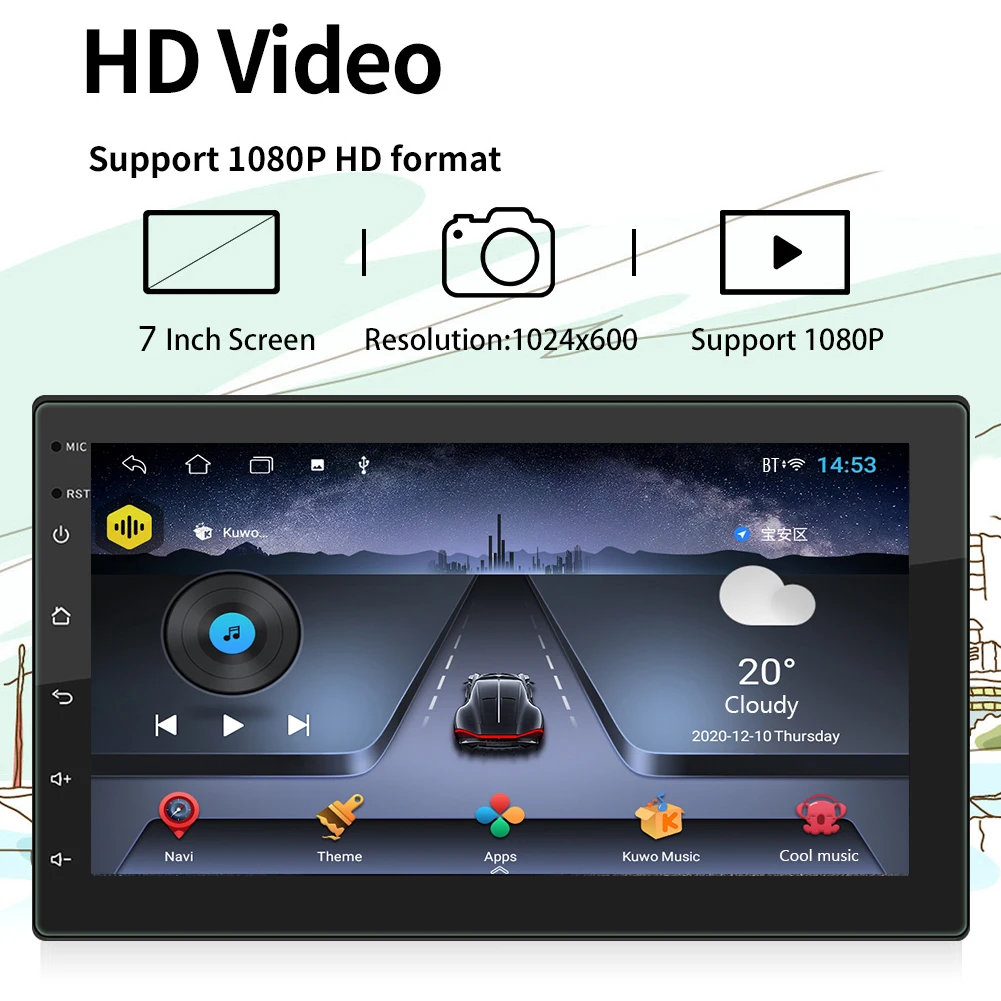 Автомагнитола 2 Din на Android 10 1 Автомобильный мультимедийный видеопроигрыватель