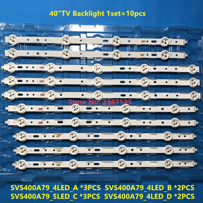 Светодиодная подсветка 4/5 ламп для Samsung 40 дюймов TV10S SVS400A73 40D1333B 40L1333B 40PFL3208T LTA400HM23