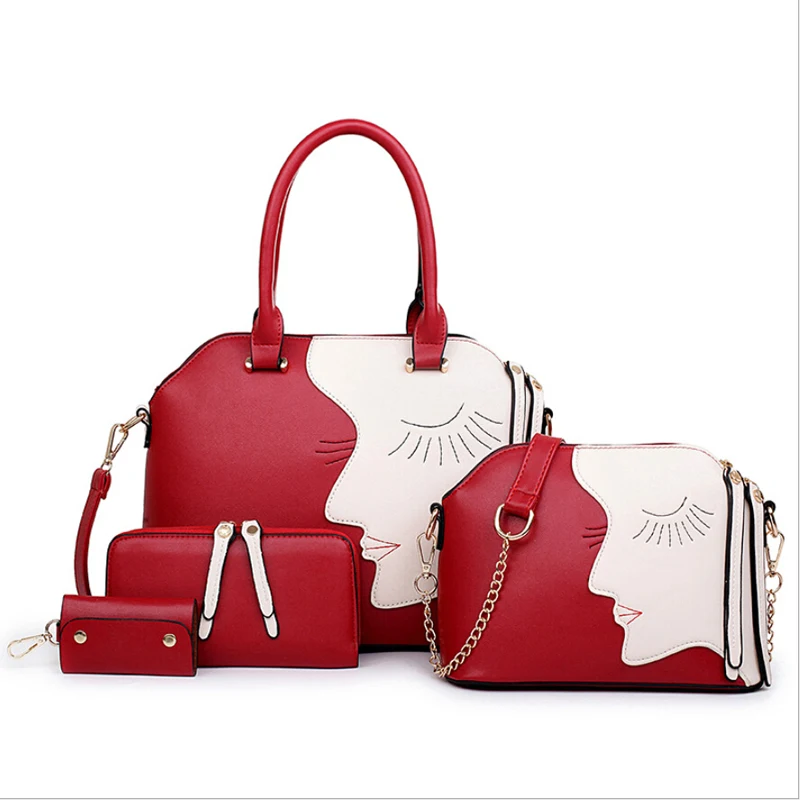 

Luxurious Women Composite Bag 4 Pcs/Set Women Messenger Bags High Quality Women Leather Handbags Women Bag Wallet AWM103